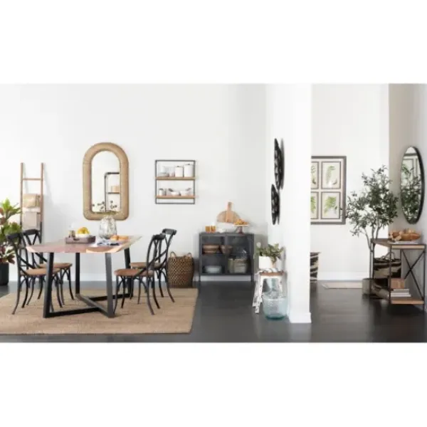 Cabinets & Sideboards-Kirkland's Home Iron X-Panel Cabinet Black