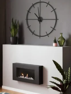 Clocks-Kirkland's Home Isaac Black Modern Wall Clock