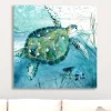 Canvas Art-Kirkland's Home Island Swim I Giclee Canvas Art Print Blue/Green