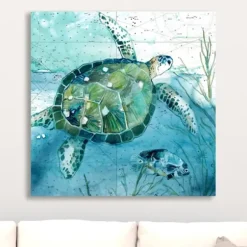 Canvas Art-Kirkland's Home Island Swim I Giclee Canvas Art Print Blue/Green