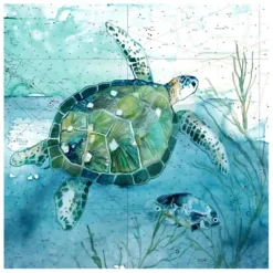 Canvas Art-Kirkland's Home Island Swim I Giclee Canvas Art Print Blue/Green