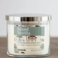 Candles-Kirkland's Home Island Vanilla Triple Wick Jar Candle White