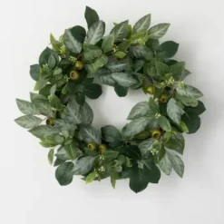 Wreaths-Kirkland's Home Israeli Ruscus Pods Wreath Green
