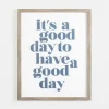 Wall Quotes & Signs-Kirkland's Home It'S A Good Day Framed Canvas Plaque White/Blue