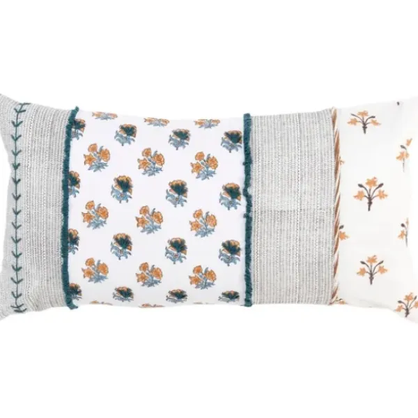 Pillows-Kirkland's Home Ivory & Multicolor Botanical Lumbar Pillow Ivory/Multi