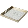 Decorative Trays-Kirkland's Home Ivory And Clover Mosaic Capiz Shell Tray, 17 In. Green/Ivory