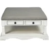 Coffee Tables-Kirkland's Home Ivory And Gray Upholstered Square Coffee Table Ivory/Gray