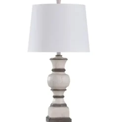 Table Lamps-Kirkland's Home Ivory And Gray Wood Grain Table Lamp Ivory/Gray