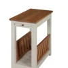 Accent & End Tables-Kirkland's Home Ivory And Natural Wood Magazine Shelf Accent Table Ivory/Tan