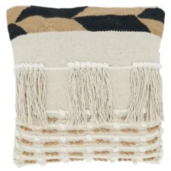 Pillows-Kirkland's Home Ivory Boho Fringe Jute Pillow