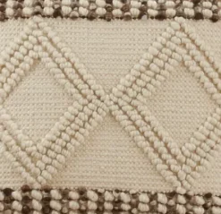 Pillows-Kirkland's Home Ivory Diamond Woven Textured Polyester Pillow