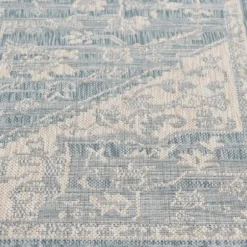 Outdoor Rugs-Kirkland's Home Ivory Geometric Stripes Outdoor Area Rug, 5X7 Ivory/Gray