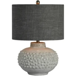 Table Lamps-Kirkland's Home Ivory Hobnail Table Lamp Gray
