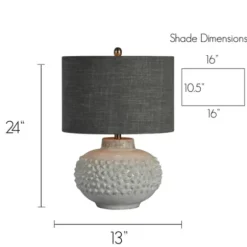 Table Lamps-Kirkland's Home Ivory Hobnail Table Lamp Gray
