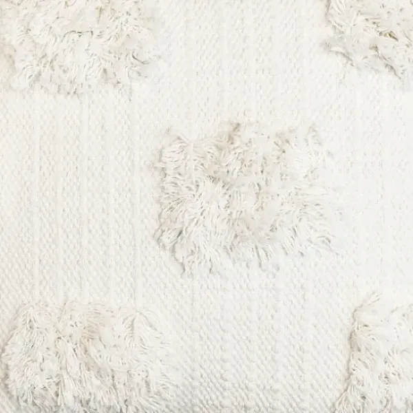 Pillows-Kirkland's Home Ivory Tufted Dots Throw Pillow White