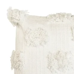 Pillows-Kirkland's Home Ivory Tufted Dots Throw Pillow White