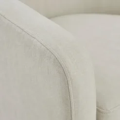 Accent Chairs-Kirkland's Home Ivory Upholstered Low Back Swivel Accent Chair White