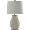Table Lamps-Kirkland's Home Ivory Wirebrushed Oval Table Lamp White