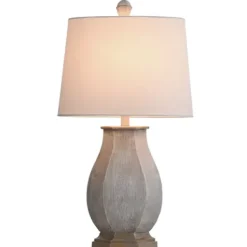 Table Lamps-Kirkland's Home Ivory Wirebrushed Oval Table Lamp White
