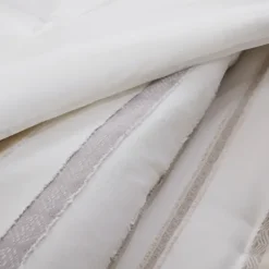 Comforters-Kirkland's Home Jacquard Stripe 5-Pc. Cali King Comforter Set White/Gray/Tan