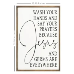 Wall Quotes & Signs-Kirkland's Home Jesus And Germs Are Everywhere Wall Plaque Black/White