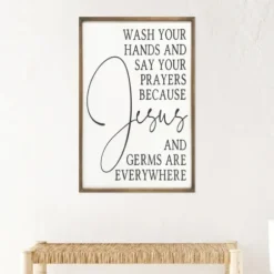 Wall Quotes & Signs-Kirkland's Home Jesus And Germs Are Everywhere Wall Plaque Black/White