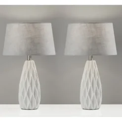 Table Lamps-Kirkland's Home Joan Table Lamps, Set Of 2 Gray