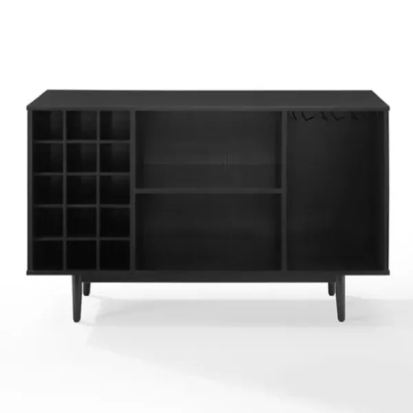Cabinets & Sideboards-Kirkland's Home Josette Wood Open Wine Cabinet Black