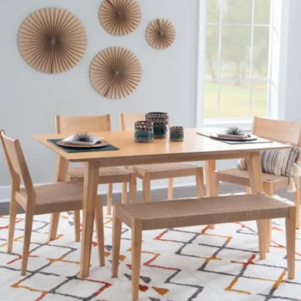 Dining Tables-Kirkland's Home Judith Natural Woven Rope 6-Pc. Dining Set