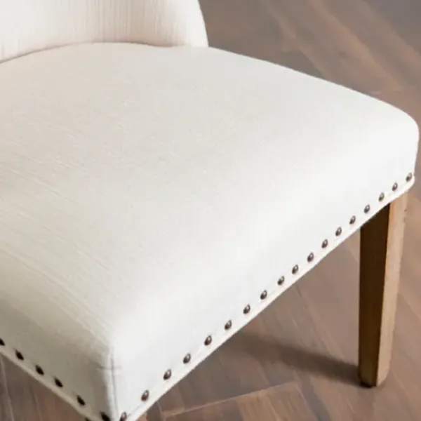 Dining Chairs-Kirkland's Home Julia Cream Upholstered Dining Chair Ivory