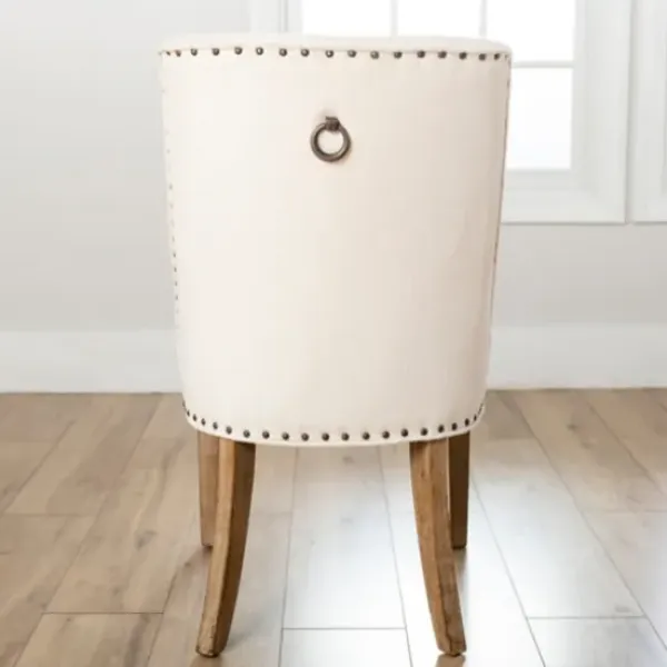 Dining Chairs-Kirkland's Home Julia Cream Upholstered Dining Chair Ivory