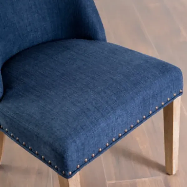Dining Chairs-Kirkland's Home Julia Navy Upholstered Dining Chair Blue