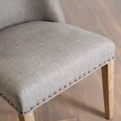 Dining Chairs-Kirkland's Home Julia Upholstered Dining Chair Gray