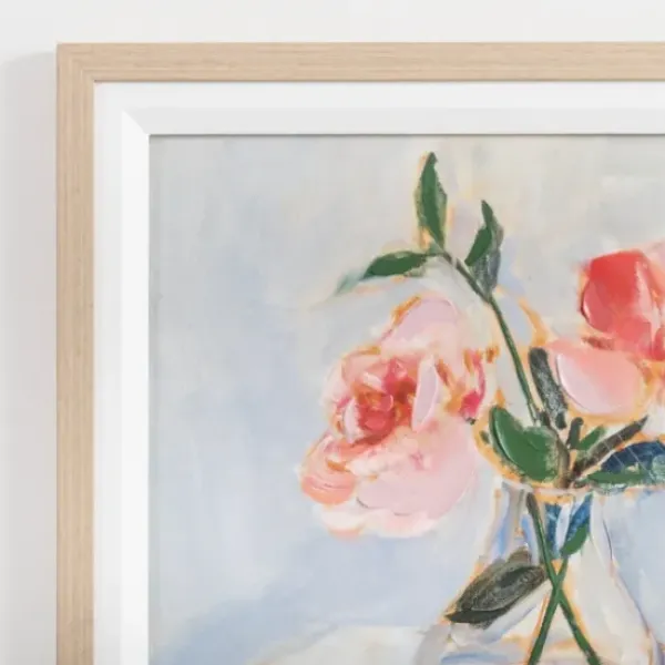 Framed Art-Kirkland's Home June Roses Framed Art Print Pink/Green/Blue