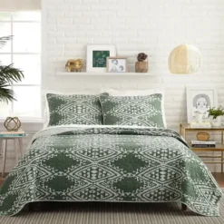 Quilts-Kirkland's Home Justina Blakeney Aisha King Quilt Set Green