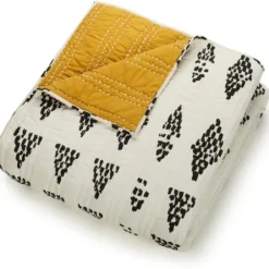 Quilts-Kirkland's Home Justina Blakeney Beaded 3-Pc. Full/Queen Quilt Set Ivory/Black/Yellow