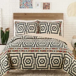 Quilts-Kirkland's Home Justina Blakeney Black Hypnotic Queen Quilt Set Black/White