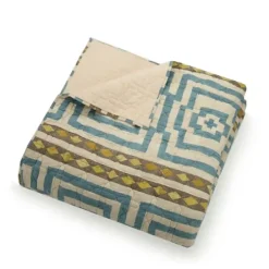 Quilts-Kirkland's Home Justina Blakeney Blue Hypnotic Queen Quilt Set Blue/White