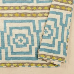 Quilts-Kirkland's Home Justina Blakeney Blue Hypnotic King Quilt Set Blue/White