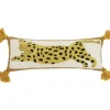 Pillows-Kirkland's Home Justina Blakeney Cheetah Wool Lumbar Pillow Yellow/White