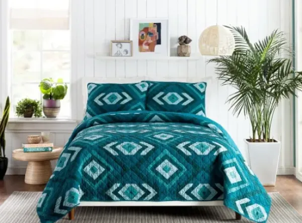 Quilts-Kirkland's Home Justina Blakeney Midway 3-Pc. King Quilt Set Blue