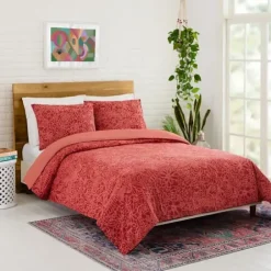 Duvets-Kirkland's Home Justina Blakeney Nature 3-Pc. Queen Duvet Set Red