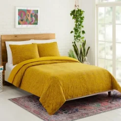 Duvets-Kirkland's Home Justina Blakeney Nature Queen Duvet Set Yellow