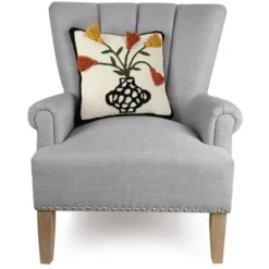 Pillows-Kirkland's Home Justina Blakeney Primavera Plant Wool Pillow White/Black