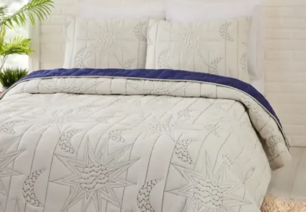 Quilts-Kirkland's Home Justina Blakeney Sun & Moon Full/Queen Quilt Set Ivory/Blue