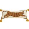 Pillows-Kirkland's Home Justina Blakeney Tiger Wool Lumbar Pillow Ivory/Orange