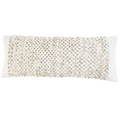 Pillows-Kirkland's Home Jute Hand Knotted Lumbar Pillow White