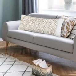 Pillows-Kirkland's Home Jute Hand Knotted Lumbar Pillow White