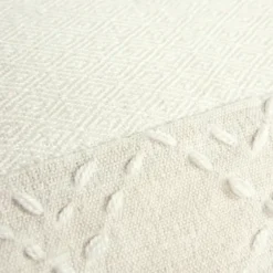Pillows-Kirkland's Home Kantha Stitch Recycled Throw Pillow Ivory