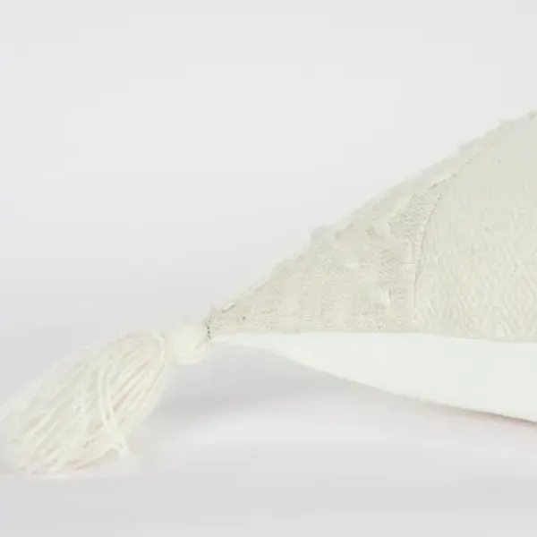 Pillows-Kirkland's Home Kantha Stitch Recycled Throw Pillow Ivory
